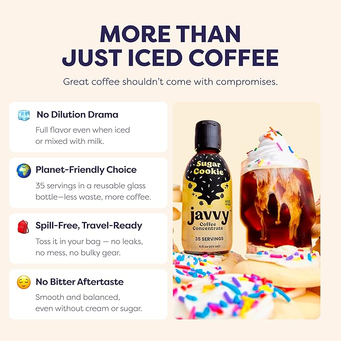 Coffee Concentrate - Limited Release Flavors - Cold Brew Coffee, Perfect for Hot or Iced Instant Coffees, Hot Drinks, Cold Brew Concentrate, 35 Servings - Sugar Cookie
