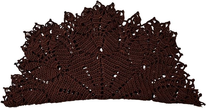 BIBITIME Tulip Flower Doilies Lace Doilies Kitchen Table Doily Mats Tablecloth Handmade Crochet Placemats Vase Dish Plate Mat (1 PC- 15 inches- 16 inches, Coffee)