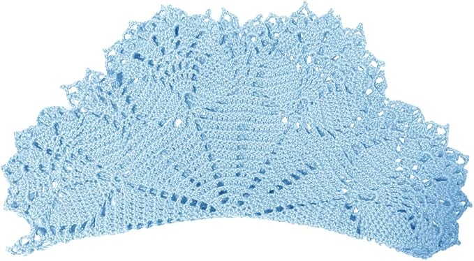 BIBITIME Tulip Flower Doilies Lace Doilies Kitchen Table Doily Mats Tablecloth Handmade Crochet Placemats Vase Dish Plate Mat (1 PC- 15 inches- 16 inches, Light Blue)