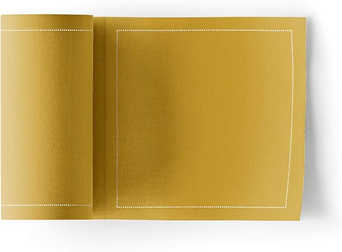 MY DRAP Cocktail Napkins, Reusable Cotton Napkins on a Roll 4.5 x 4.5 IN (100 Napkins, Curry)