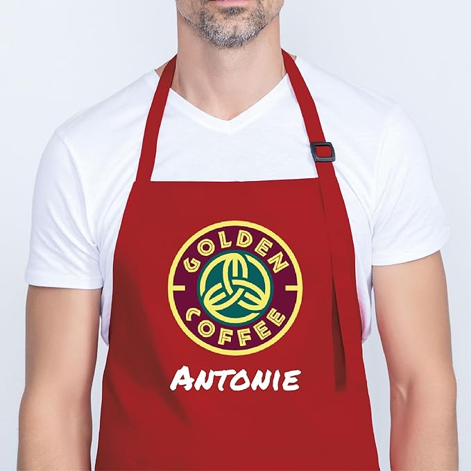 Custom Name Photo Logo Grilling & Cooking Aprons for Women and Men, Personalized Adult Kitchen Apron, Customized Waterproof Polyester Chef Apron, Custom Aprons for Women, Adjustable Bib with 2 Pockets