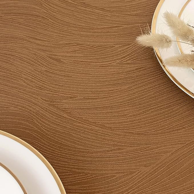 maxmill Harvest Jacquard Tablecloth Swirl Design Water Resistance Antiwrinkle Heavy Weight Soft Table Cloth for Fall Harvest Thanksgiving Parties Event Holiday Dinner Square 52 x 52 Inch, Fall Leaf