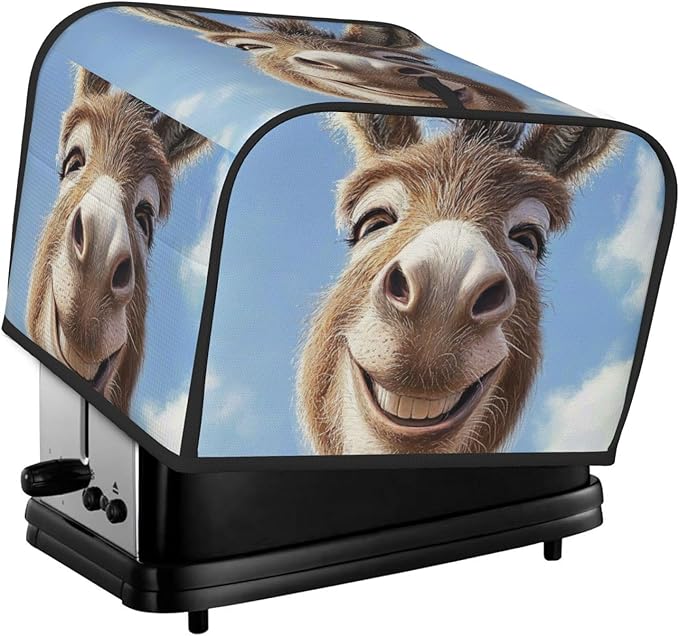 Happy Donkey Toaster Cover Bread Machine Cover Fits For 4 Slice Toasters Anti-Sputtering Bread Cover Washable Bread Maker Cover Dust Cover