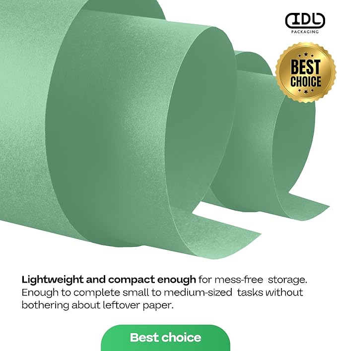 Christmas Green Kraft Paper Roll 24" x 1200" (100 ft) with Cutter - USA-Made Gift Wrapping Paper for Packing, Moving, Shipping & Crafts/Arts - 100% Recyclable Natural Craft Material by IDL Packaging