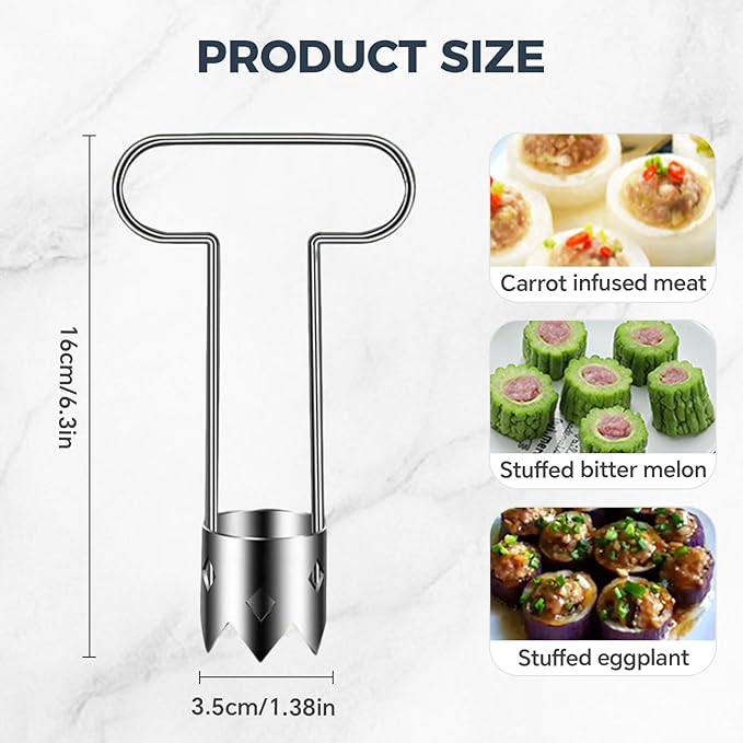 Red Bell Pepper Seed Corer,2025 New Stainless Steel Fruite Corer,Vegetable Corer Tool Cutter Pepper Seed Remover Tool,For Vegetables Fruit Corer Kitchen Gadget (3 PCS)