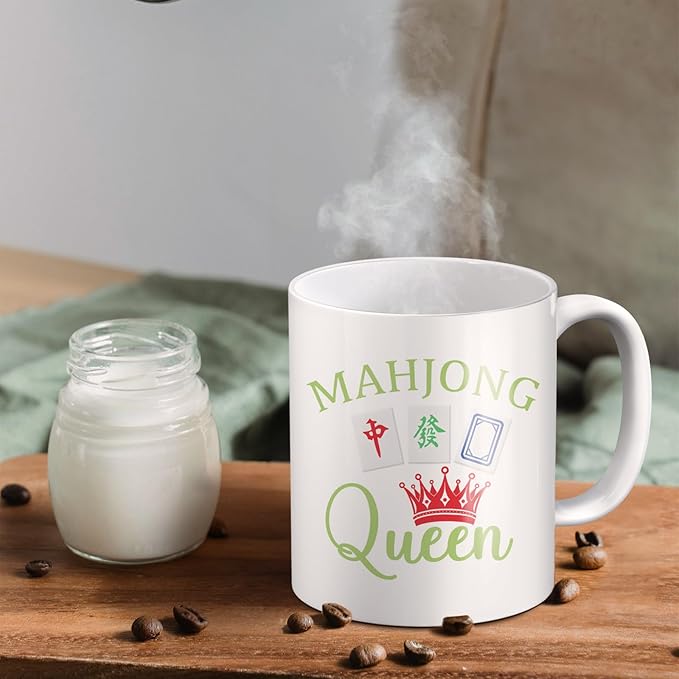 Mahjong Gifts Mug, Mah Jong Gifts for Women Coffee Cup Ceramic, Gift for Mah Jong Players Lovers, Mahjong Accessories Ceramic Coffee Tea Mug 11 oz