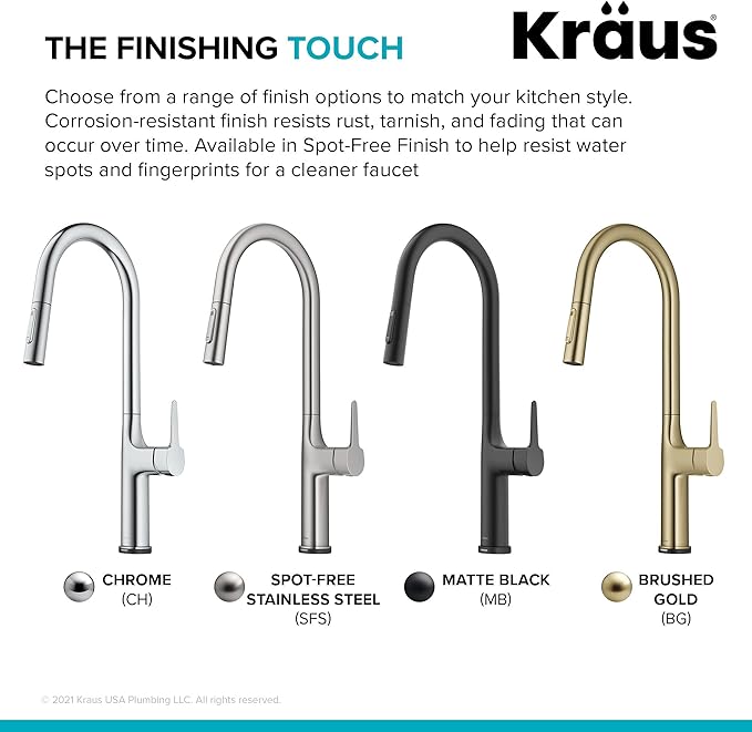 KRAUS Oletto Tall Modern Single-Handle Touch Kitchen Sink Faucet with Pull Down Sprayer in Spot Free Stainless Steel, KTF-3101SFS