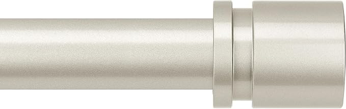 Curtain Rods for Windows 16 to 240 Inches Adjustable Length 1 Inch Diameter Window Curtain Rod with Aluminium End Cap, Brushed Nickel