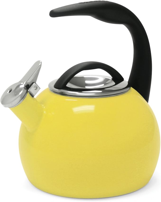 Chantal Anniversary Tea kettle, 2 Quart, Enamel Carbon steel, Whistling, Canary Yellow