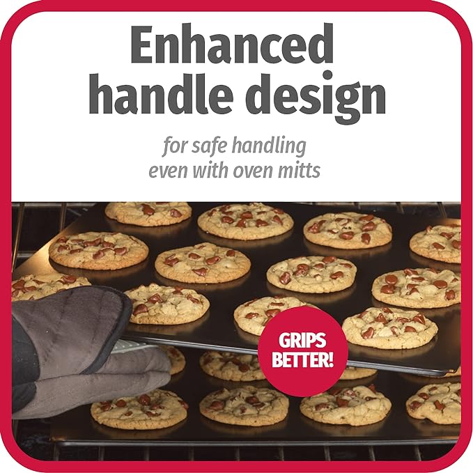 GoodCook AirPerfect 16" x 14" Nonstick Steel Insulated Cookie Sheets, No-Burn Baking Sheets with Large Handles, Set of 2, Gray