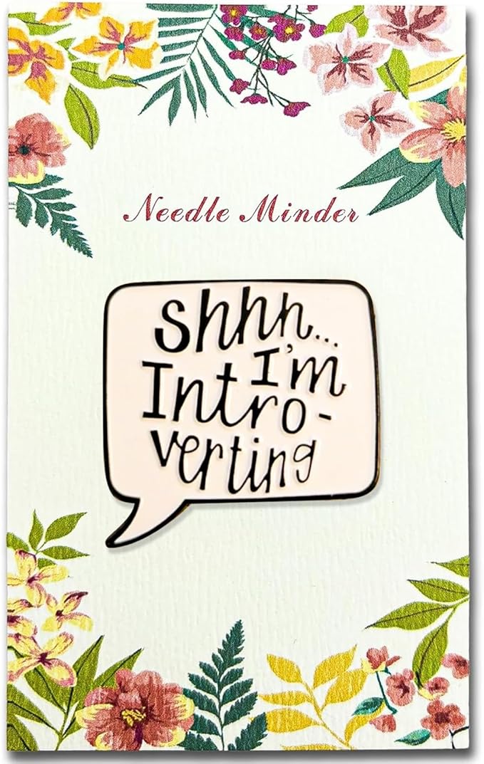 Needle Minder for Keeping Sewing & Embroidery Needles – Magnetic Needlepoint Holder, Cross Stitch Supplies – Secure & Decorative Needle Minders for Stitching & Crafting (Shhh... I'm Intro-vering)