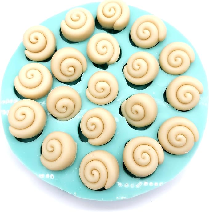 Cinnamon rolls mold - Choose option cinnamon rolls silicone mold Candle molds Wax melts mold (1 inch -19 cavities-) NC030