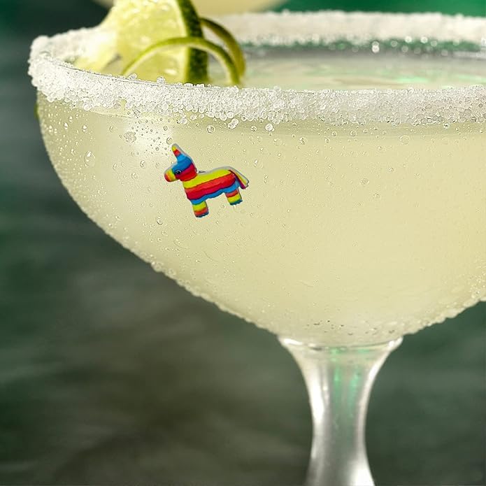 Simply Charmed Fiesta and Margarita Drink Charms - Magnetic Wine Glass Markers and Party Supplies