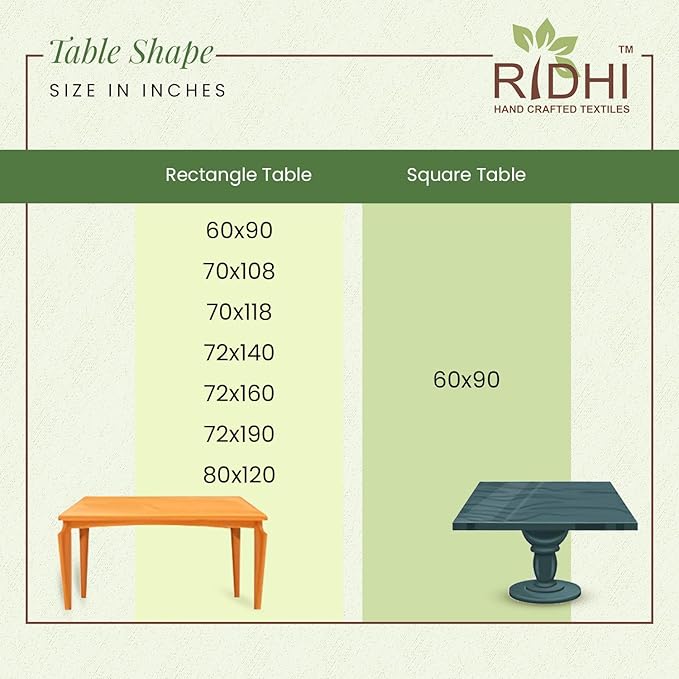 Ridhi Hand Block Print Queen Blue Rectangle Cotton Tablecloth 102" x 48" Reusable Table Cover Decorative Everyday Use for Dining, Farmhouse, Home Gift for Spring, Easter, Valentine