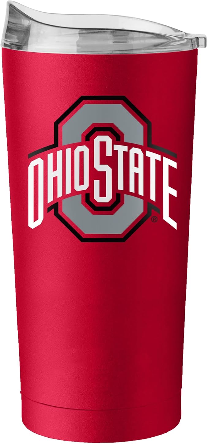 Logo Brands NCAA 20 oz Powder Coat Stainless Tumbler -Double-Wall Insulated Everday Tumbler for Hot or Cold Drinks, High Lip Lid, Team Color