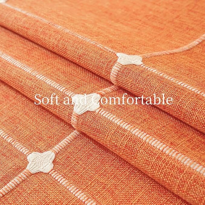 Zobesta Linen Burnt Orange Round Tablecloth 53 inch, Washable Farmhouse Soft Boho Fall Table Cloth Round for Outdoor, Party, Holiday, Picnic