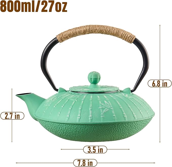 PARACITY Cast Iron Teapot Japanese 800ml/27oz, Tea Kettle Pot for Stove Top, Tea Pot with Stainless Steel Infusers for Loose Tea, Boiling Hot Water Tea, Mothers Day Gifts from Daughter/Son