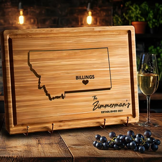 Michigan Cutting Board - Personalized Destination Home Decor, Bamboo State Shaped Gifts, Souvenir Gift for Host Family, Moving Away Gifts Custom