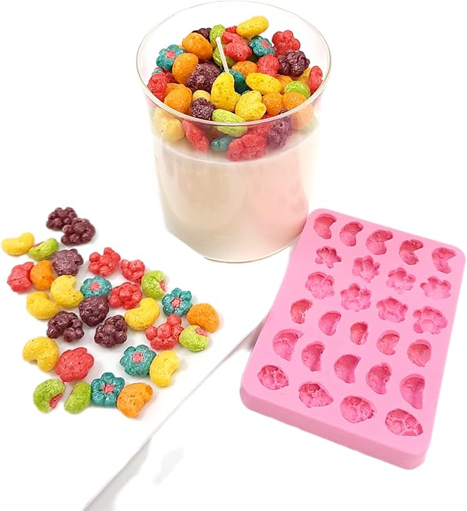 Fruity shapes cereal, Cereal Silicone Mold, Wax Melt mold, Resin art mold, Soap making mold, Cereal candle mold NC081