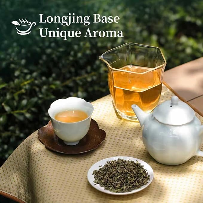 ZenVerdant USDA Organic Longjing Gunpowder Green Tea 12 Oz (340.2g) - Premium Loose Leaf, Fresh Harvest, Smooth Rich Umami Flavor, Airtight Sealed for Freshness