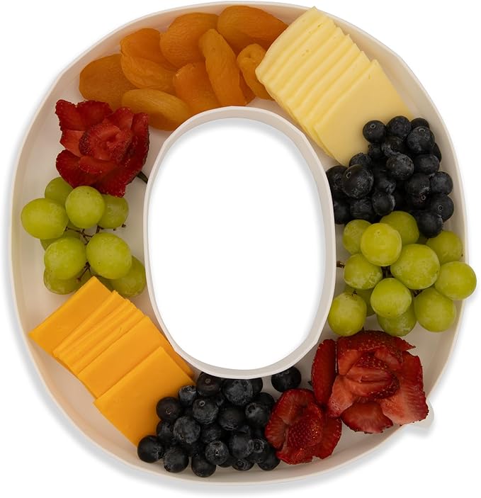 10" Reusable Plastic Box Form Tray Display for Treats, Charcuterie, Cake Pop, Candy, Charcuterie Box, Custom Charcuterie Letters Fillable - Reusable Letter Box - (White Plastic, O)