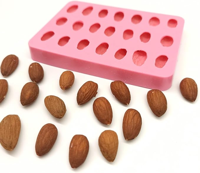 Almond silicone mold wax melts molds, realistic Almonds silicone mold, wax melts mold, soap embeds mold NS004