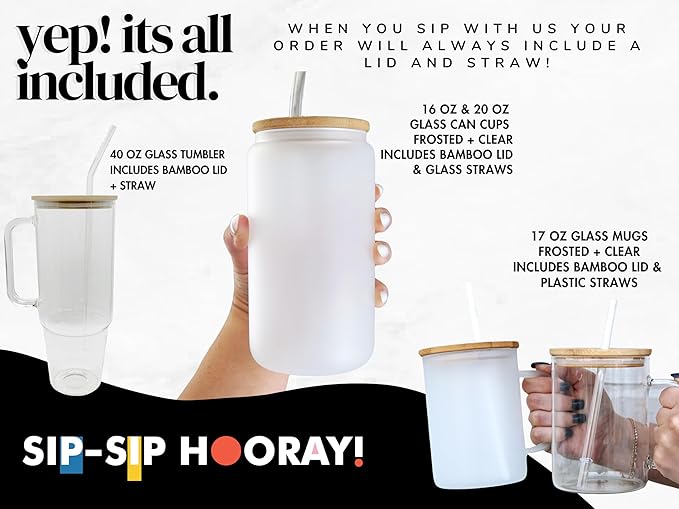 Sip-Sip Hooray! 40oz Boho Bookshelf Glass Tumbler with Lid and Straw, Book Lover Gift, Booktok, Gift For Reader Drinkware Handmade Aesthetic Coffee Beverage Mug Tumblers Bottles