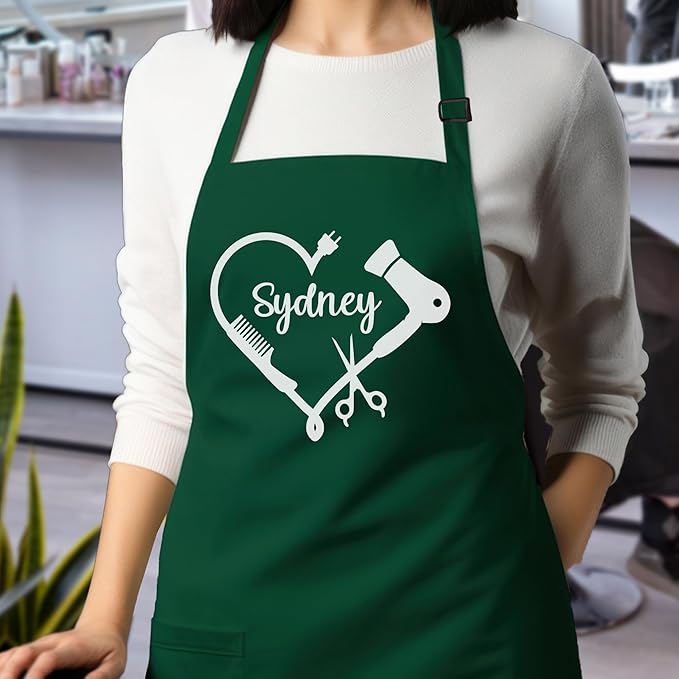 Custom Hairstylist Apron for Women, Personalized Barber Cosmetology Beauty Salon Aprons with Pocket, Waterproof Hairdresser Gifts, Delantales para Barberos