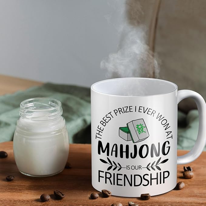 Mahjong Gifts Coffee Mug - Gifts for Mahjong Players Mug, Mahjong Gifts for Women Men, Mahjong Accessories and Gifts, the Best Prize I Ever Won st Mahjong Ceramic Coffee Mug 11 oz