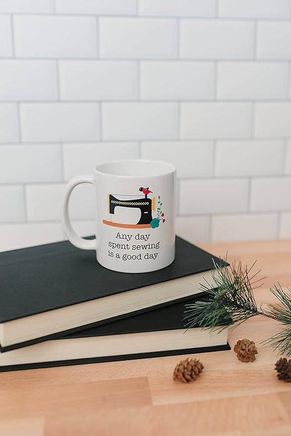 Sewing Quilting Coffee Mug - Ideal Gift for Quilters, 11oz Ceramic, Dishwasher & Microwave Safe