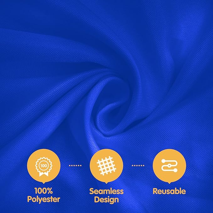 BRILLMAX 8 Pack Royal Blue Tablecloths 60 x 126 Inch for 8ft Rectangle Tables - 150 GSM Polyester Fabric, 15" Standard Drop, Water, Stain & Wrinkle Resistant Cloth Cover for Wedding Dining Buffet