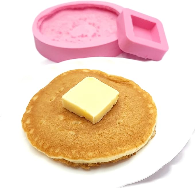 Pancake and butter silicone mold Realistic pancake Soap Candle Mold for Wax Mold for Resin NC044-5