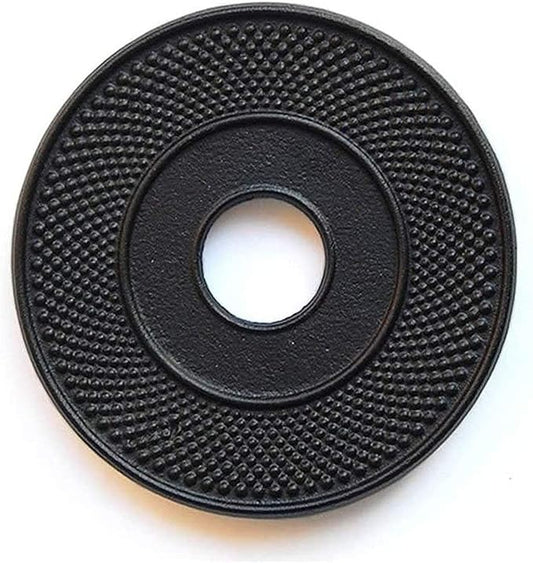 suyika Cast Iron Mat with Rubber Pegs/Feet for Japanese Tea Kettle Cast Iron Teapot Black Trivet 5.3in