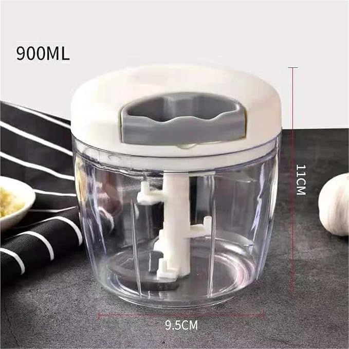 Potato Masher Onion Slicer Vegetable Fruit Chopper Cutter Garlic Press Meat Grinders Kitchen Baking Accessories(900ML White)