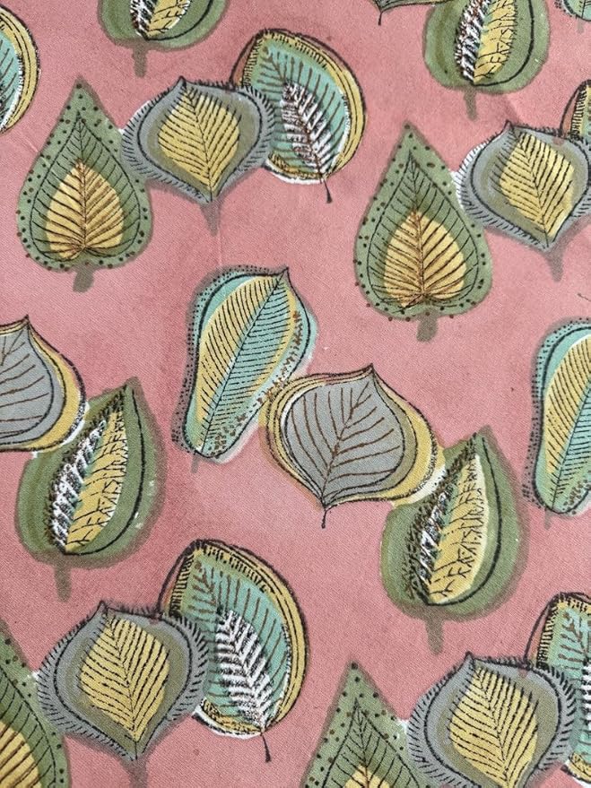 Ridhi Block Print Round Salmon Pink Reusable Tablecloth 100% Cotton 90" Inch Decorative Table Cover eveyday Dining, Home, Party, Wedding, Farmhouse Gift for Spring, Easter, Valentine