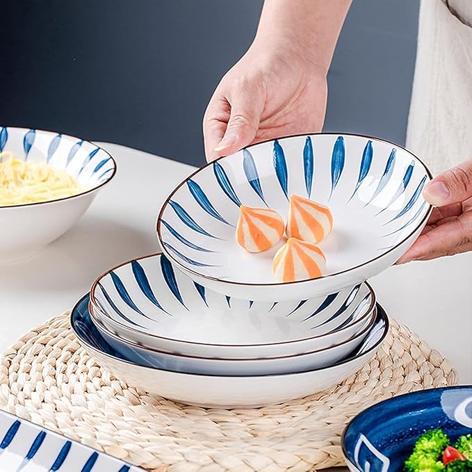 Dinnerware Set, Plates and Bowls Sets, Plates and Bowls Sets, Dishes Sets-Complete Porcelain Combination-for Home Kitchen Dining(Chiba,70 Pieces)