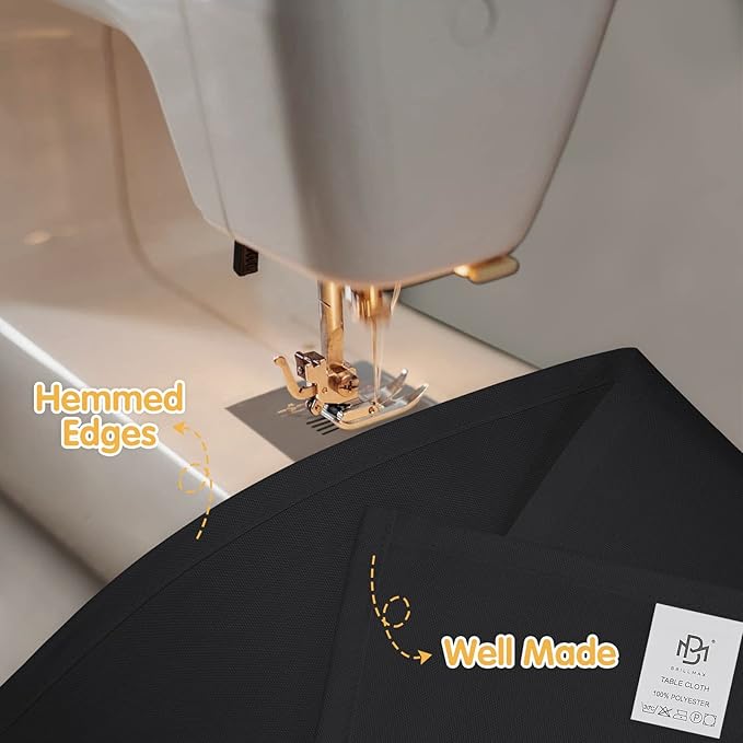 BRILLMAX 8 Pack Black Tablecloths 60 x 126 Inch for 8ft Rectangle Tables - 150 GSM Polyester Fabric, 15" Standard Drop, Water, Stain & Wrinkle Resistant Cloth Cover for Wedding Banquet Dining Buffet