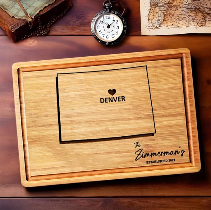Colorado State Cutting Board, Wooden State Cheese Board, State of Colorado Gifts and Souvenirs, Colorado Themed Gifts Idea for Men and Women