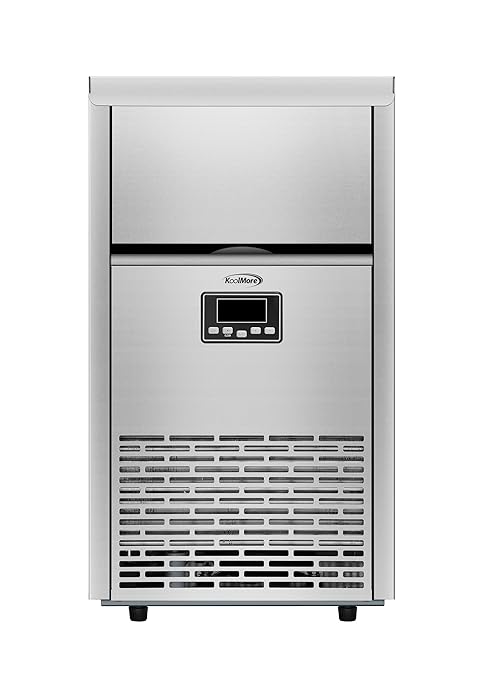 KoolMore 18 in. Commercial Ice Maker Machine, 100 lbs/24H Crescent Ice, 30 lbs Storage, Undercounter or Freestanding Ideal for Commercial or Residential Use, ETL Listed in Stainless-Steel
