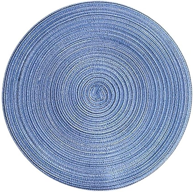 Table Mats Coasters Pad Round Stand for Mugs Anti Slip Drink Insulated Placemats Kitchen Furniture Doily(Blue 18cm)