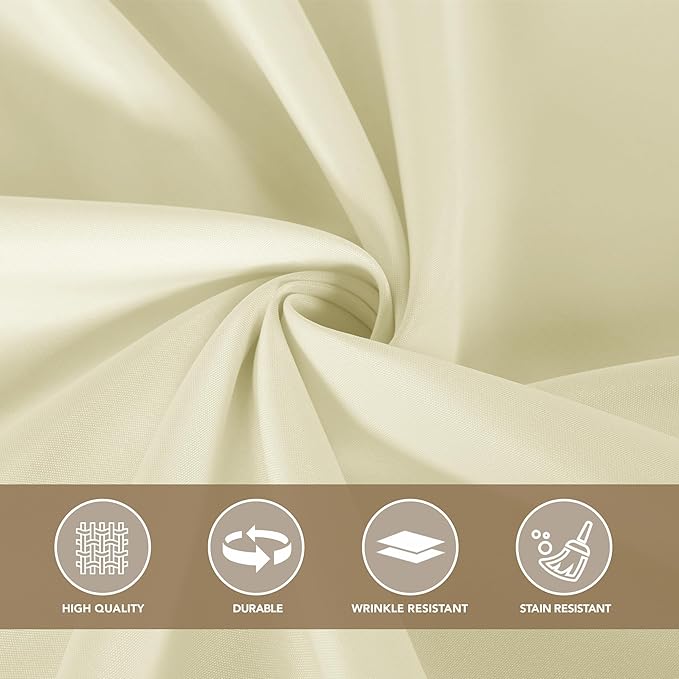 sancua Rectangle Tablecloths for 6 Foot Tables, 6 Pack - Washable Polyester Fabric Table Cloth for Wedding Party, Birthday, Banquet Reception, 54x108 Inch, Beige