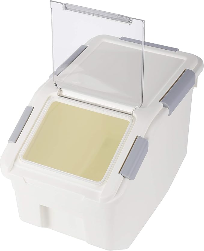 EonTone Pack-2 Grain Storage Container 10 Liter (20 lbs) with Lockable Lid Wheels and Measuring Cup BPA-Free Food Dispenser