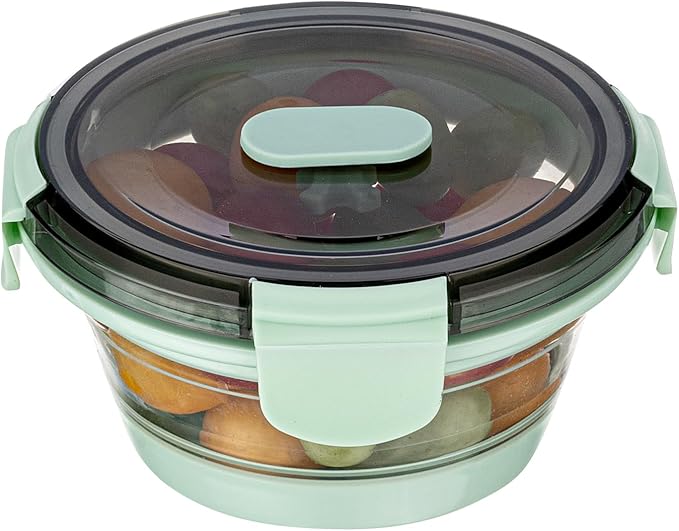 Restaurantware-Fresh Hero 13.6 Ounce Storage Containers, 20 Durable Airtight Food Containers - Microwavable, Freezable, Green Plastic Collapsible Container, Dishwashable, With Vented Lids