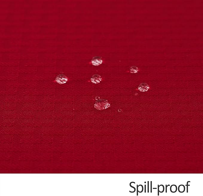 maxmill Weaved Texture Tablecloth Water Resistance Antiwrinkle Spillproof Soft Washable Christmas Table Cloth for Dining Room, Banquet Parties Holiday Dinner, Rectangle 60 x 108 Inch, Red