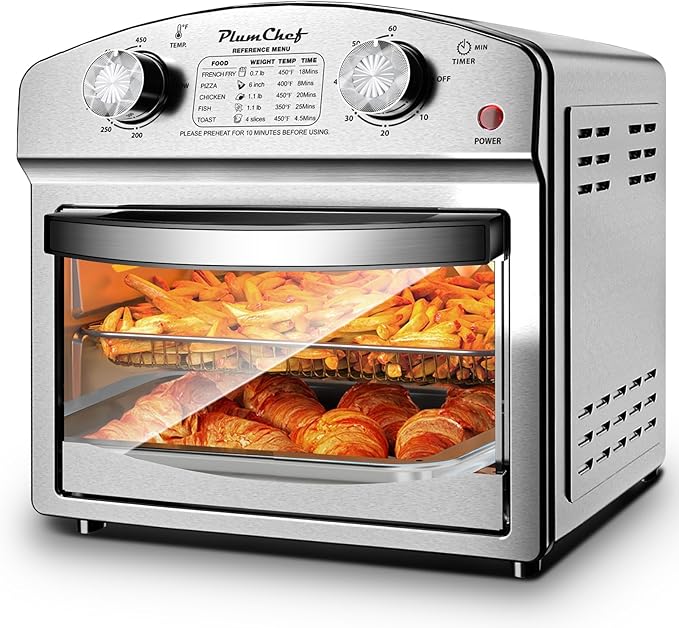 Air Fryer,13QT,360° Hot Air Circulation for Healthy Oil-Free Cooking，Multifunctional Convection Toaster Oven Air Fryer Combo, Time Control Contertop Oven & Stainless Steel Adjustable Temp