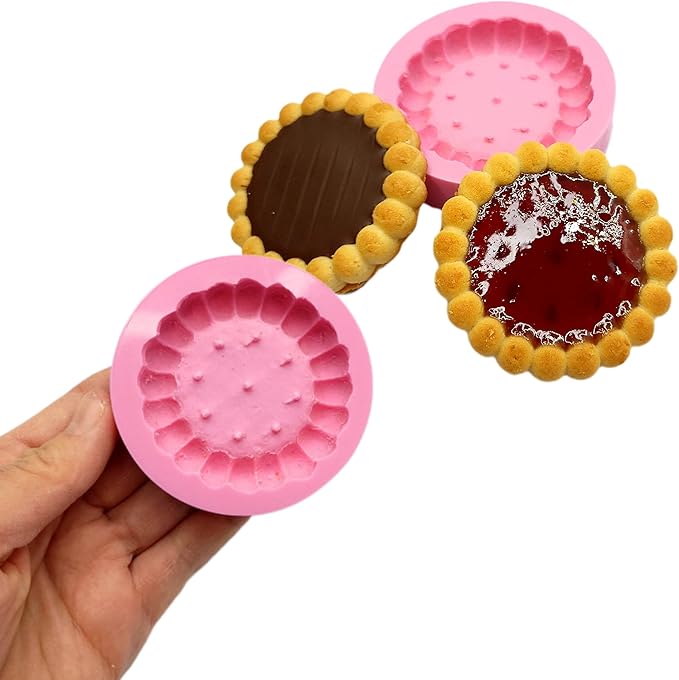 Tartlets cookie mold bundle of 2 molds cookie tart silicone mold wax melt mold candle dessert mold NS068