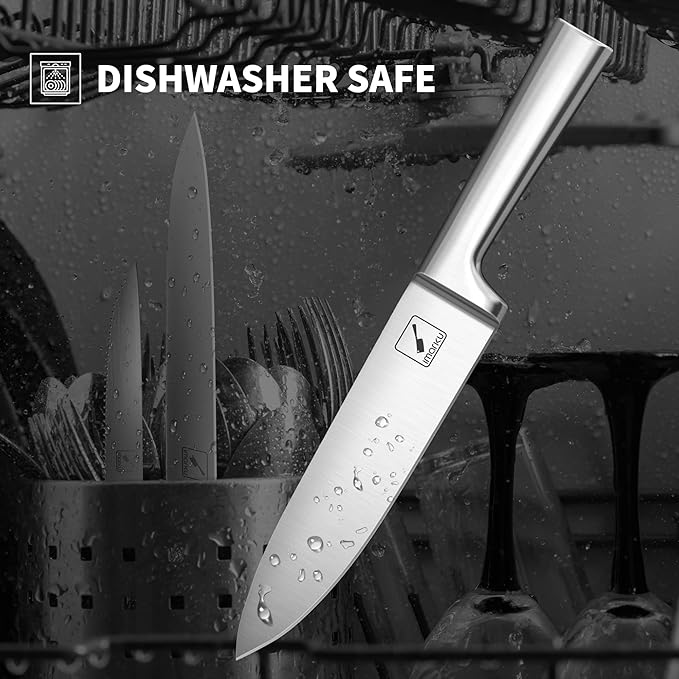 imarku Knife Set - Kitchen Knife Set 15 Pieces Japanese Stainless Steel Knife Block Set with Sharpener - Dishwasher Safe Kitchen's Knives - Ultra Sharp Chef Knife Set for Kitchen