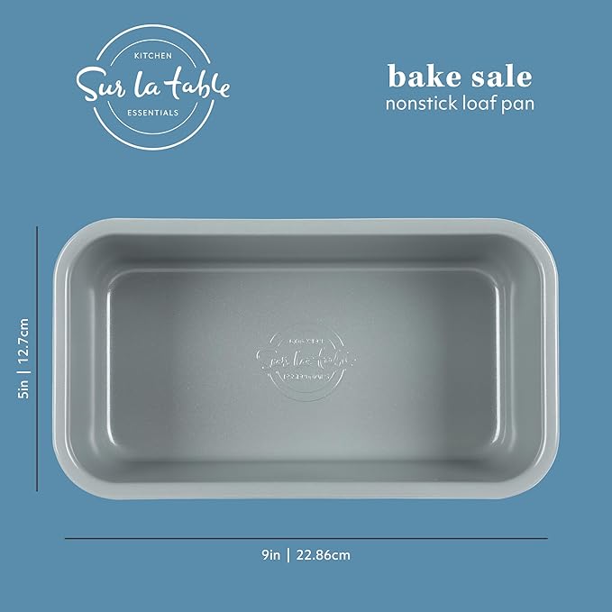 Sur La Table Kitchen Essentials Bake Sale 9 X 5 Inch PFOA, PFAS, PTFE Free Nonstick Loaf Pan - Linen White