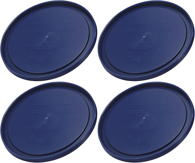 Pyrex 7402-PC 6/7-Cup Blue Replacement Lid for 7402 Sculpted Mixing Bowl & 7203 Bowl (4-Pack) - Made in the USA