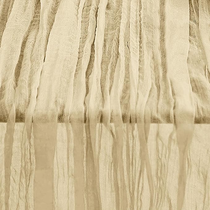 10 Pack Beige Cheesecloth Table Runner 35x120 Inch 10Ft Rustic Gauze Cheese Cloth Table Runner Sheer Cheesecloth Table Runners for Wedding Party Bridal Shower Decoration